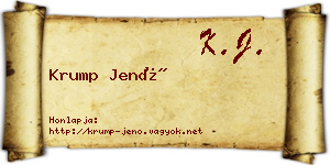 Krump Jenő névjegykártya